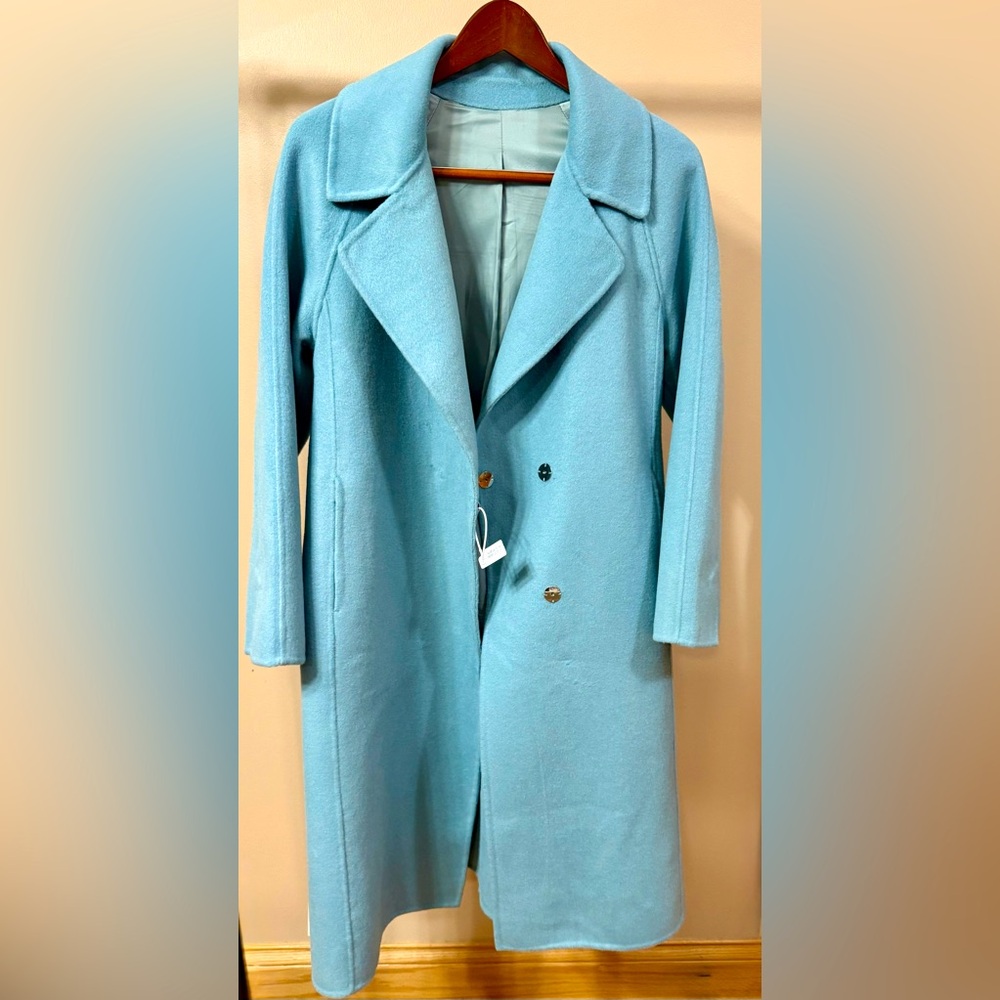 Beautiful Turquoise Women’s Wool Long Coat Size S